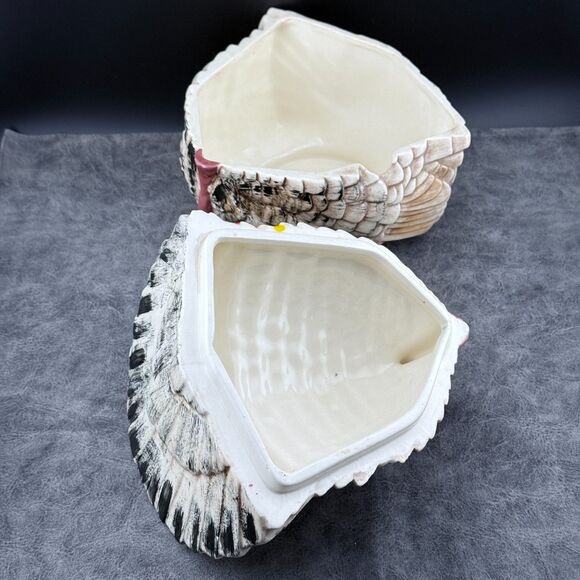 Ceramic Turkey Covered Sauce Dish Jar Thanksgiving Fall Hand Painted Vintage 7" - Picture 7 of 9